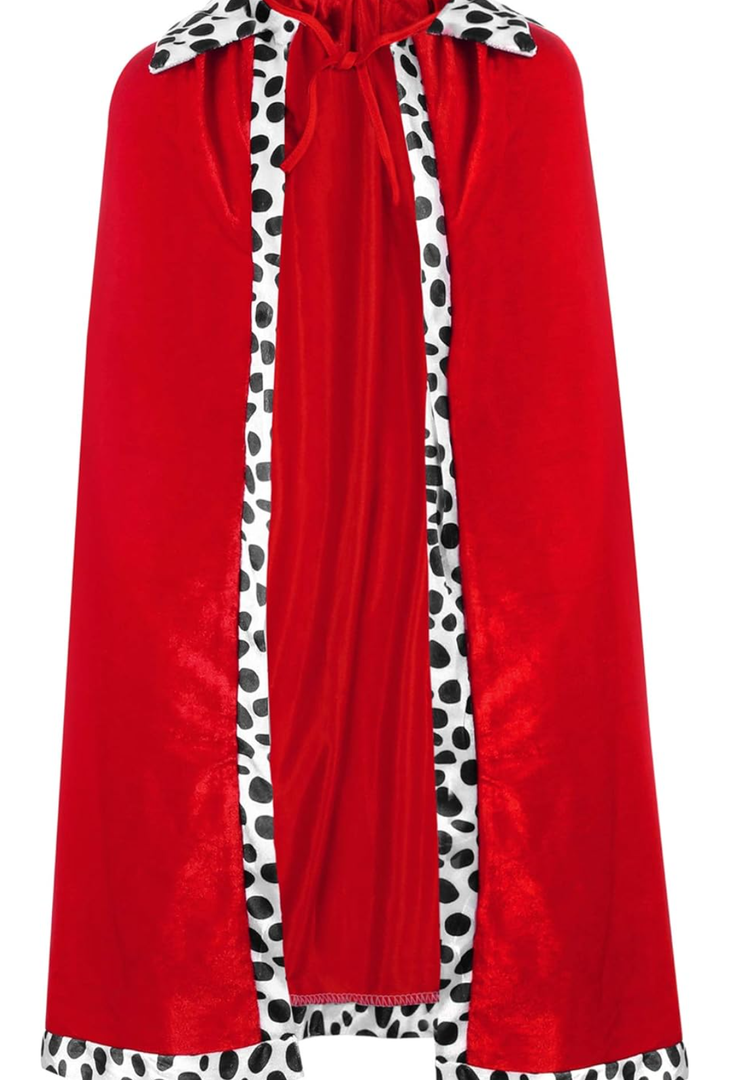SATINIOR Red Prince Cloak Queen Robe Mardi Gras Costume Stage Performances Royal Cape for Halloween Costume Party Accessory(Adult Size)