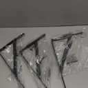 3 Pack L12 x H 8" Black Heavy Duty Shelf Brackets with Screws Metal Shelf Brackets Shelf Support Angle Brackets for Shelves L Brackets Heavy Duty Floating Shelf