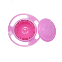 Pack of 2 Ztl Gyro Bowl 360 Dgree Rotation Spill Resistant Gyroscopic Bowl with Lid, Rose Red 