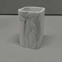 ZCCZ Toothbrush Holder for Bathrooms, White Marble Look Toothpaste and Makeup Holder, Brushes and Razors Holder, Vanity Bathroom Countertop Organizer, Toothbrush Cup