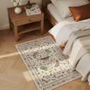 2x3 Entryway Rug with Insect Print - Indoor Non-Slip Small Bug Rug for Front Door, Low Pile Machine Washable Throw Carpet for Entryway, Kids Nursery, Bedroom, Kitchen, Laundry, Bathroom (2'x3' Beige)