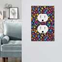 Colorful Dog Cat Paw Print 1 Gang Single Duplex Receptacle Outlet Cover Jumbo Size Electrical Wall Plate Electric Decorator Light Switch Face Socket Plate Cover