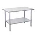 Profeeshaw Stainless Steel Prep Table 48x30 Inch NSF Commercial Work Table with Undershelf Heavy Duty Table for Kitchen Restaurant Home Hotel (No Backsplash)