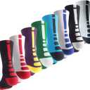 OLCHEE Boys Sock Basketball Soccer Hiking Ski Athletic Outdoor Sports Thick Calf High Crew Socks Multipack (Small, B: 4 Pack (Crew Length))