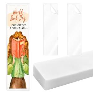 200Pcs Bookmark Laminating Pouches 2x8inch Hot Laminator Sleeves 5 Mil Compatible with Most Pouch Laminating Machines for Book Lovers Nature Lovers