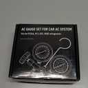 Orion Motor Tech AC Gauge Set with Self Sealing & Puncturing R134A Can Tap, AC Gauges for R134a R12 R22 R502 Refrigerant, Car AC Gauge Set with 5FT Hoses Adapter Adjustable Couplers, Freon Charge Kit