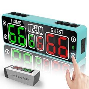 YZ Upgraded Digital Scoreboard with Timer, Mini Magnetic Electronic Scoreboard, LED Portable Scoreboard Basketball, Cornhole Score Keeper for Indoor&Outdoor Games 