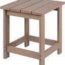 LZRS Adirondack Square Outdoor Side Table, Pool Composite Patio Table,HDPE End Tables for Backyard,Pool, Indoor Companion, Easy Maintenance & Weather Resistant(Weathered Wood) (a:Square Table)