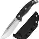 Kizer Ursa Major Fixed Blade Knife, 4.43" AEB-L Blade Hunting Survival Knife with Ergonomic Black G10 Handle, Full Tang EDC Camping Knives with Sheath & Hexagon Hole for Outdoor Activities, 1082A1