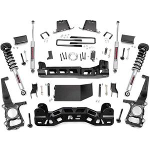 Rough Country 6" Lift Kit w/N3 Struts for 2011-2013 Ford F-150 4WD - 57532, Included in Box: Front and rear heavy-duty crossmembers only.
Missing Items: Missing most of the kit (front N3 lifted struts, rear N3 shocks, lifted knuckles/spindles, rear lift blocks, U-bolts, skid plate, differential drop brackets, sway bar brackets, and all mounting hardware/fasteners).