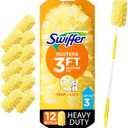 Swiffer Duster Heavy Duty Dusting Kit, Cleaning Supplies, 3 ft Extended Handle, 1 Duster, 12 Refills (13 Piece Set)