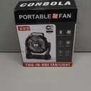 CONBOLA Portable Fan Rechargeable, 20400mAh Cordless Battery Powered Fan with LED Lantern, USB C Battery Operated for Travel Bedroom Home Camping Tent Office Beach Desk Fishing Table (Army Green)