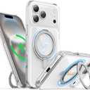 for iPhone 17 Pro Max Case 6.9-Inch with Magnetic 360 Ring Stand Compatible with MagSafe Crystal Clear Shockproof Protective Phone Cover 6.9" 2025, Clear