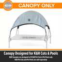 K&H Pet Products Outdoor Elevated Dog Cot Canopy, Cooling Sun Tent Shades Pets, Washable, Water-Resistant, Designed to Fit K&H Medium Elevated Dog Cots (Sold Separately) - Medium 32 X 25in Gray
