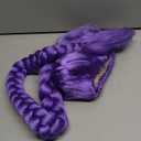 Long Purple Braid Wig Kids Purple Braid Wigs for Girls Cartoon Movie Halloween Cosplay Costume Animie Wigs