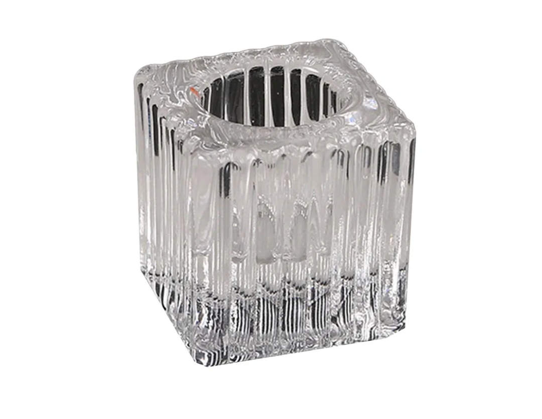 Modern Clear Glass Holder Stand Candlestick for Parties and Christmas Decorations(12 pack)
