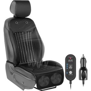 Paffenery 2025 Upgraded Cooling Car Seat Cover Front Seat, 12V-24V Ventilated Cooling Car Seat Cushion, Cooled Seat Cover for Car SUV Truck Universal Fit, Fashion Black