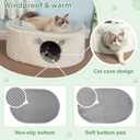Sunhoo Elevated Cat Beds for Indoor Cats Enclosed House Hideaway Raised Kitty Hammock Large with Washable Cover Kitten Cave Pet Hut Puppy Condo Cubby Plush Cushion Easy Assembly 23.6 * 17.7 * 10.6in