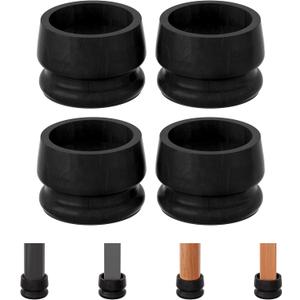 TQVAI Large Bed Risers Heavy Duty, 3" H(Inner 2" H), 2200 LBS Loading Capacity, Anti-Fall Edge, 4 Pack Wooden Bed Lifts Risers with Non-Slip Pads for King Queen Twin Full Bed Frame, Black