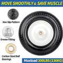 GICOOL 16" Flat-Free Solid Tire and Wheel, 4.80/4.00-8" Wheelbarrow Tire, 3" Centered Hub, 5/8" Axle Bore Hole,for Garden Wagon Cart Trolley Dolly Replacement(2 Pack)