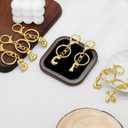 3 x Gold Letter Keychain for Women Cute Small Initial Keychain Charms for Purses Bags Handbags Wallet Backpack Accessories, Gold W