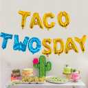 Boy Taco Twosday Birthday Party Decorations, Taco Twosday Balloons Cactus Fiesta Themed Banner for Taco 2sday Birthday Taco 2nd Birthday Party Supplies 14PCS Kit of Qinsly (Blue, Taco 2sDay) (14 Piece Set)