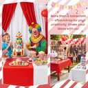 6 Rolls 100FT x 54IN Circus Plastic Tablecloth Roll with Slide Cutter Box, 7200" x 54"