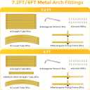Metal Arch Backdrop Stand, 7.2FT+6FT Wedding Arch Frame, Gold Wedding Arch Backdrop Stand Set of 2, Balloon Arch Backdrop for Wedding Birthday Party Baby Shower Graduation Ceremony Decor