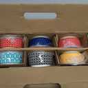 DOWAN Ramekins with Lids 4 oz Oven Safe for Creme Brulee Souffle, Ceramic Custard Cups for Baking, Small Bowls for Pudding Dip Ice Cream, Set of 6, Vibrant Colors