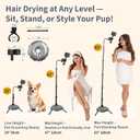 Hair Dryer Stand - 360 Rotating Universal Holder, 20-65 Inch Adjustable, Hands Free for Pain Relief & Multi-Tasking