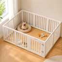 EVERFRONT Dog Playpen with Door - Dog Pen Indoor - Easy Assemble Dog Play Pen - Puppy Playpen, Cat Playpen, Small Animal Playpen, Dog Play Pen Indoors (White, 30", 10 Panels)