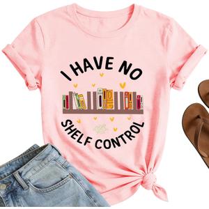 Book Shirts for Women - Fun Reading Lovers Tshirts School Teacher Tee Tops (Large)