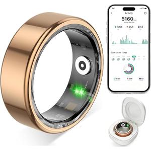 Smart Ring for Women Men,Fitness Tracker Ring with Heart Rate, Sleep Monitoring, Blood Oxygen, Step Counting for iOS and Android, No Subscription Fee, size: 1" Diameter