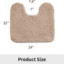 Disolla Toilet Mat 22x24 Beige - Non Slip Fluffy U-Shaped Contour Rug, Ultra-Soft Plush Toilet Floor Mat, Absorbent & Machine Washable