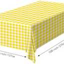 2 Pack Yellow Gingham Tablecloth 54  108 Inch Yellow and White Checkered Table Cloth Plastic Rectangle Table Cover for Picnic Birthday Baby Shower Party Gingham Tablecloth Diaposable