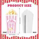 4 Feet Carnival Circus Decoration Popcorn Box Cardboard Cutout Standup Large Striped Popcorn Box Photo Props Party Back Drops for Movie Night, Carnivals, Theme Party, Circus, Theater (1 Pcs Pink)