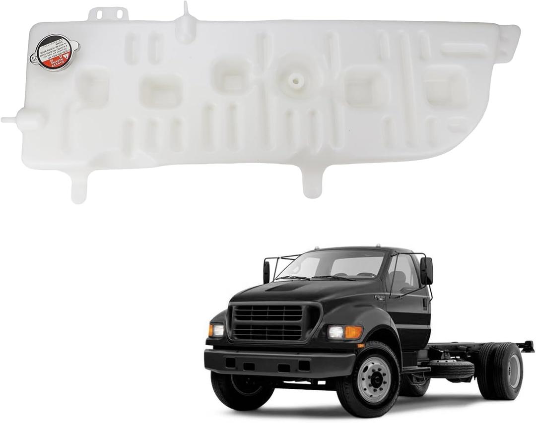 F81Z-8A080-AA Radiator Overflow Coolant Reservoir Tank Compatible with Ford Truck F650 F750 2000-2003 for Ford F12000 F14000 F16000 1998-2005,Replace Part Number F81Z8A080AA F81A-8A080-AD