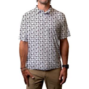 Blue 84 Houston Rockets NBA Officially Licensed Short Sleeve Performance Polo All Over Print White, Large