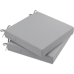 AAAAAcessories Outdoor Seat Cushions for Chairs, Waterproof, Fade-Resistant, 20" x 20" x 3", Patio Furniture Replacement Cushions, Set of 2, Gray