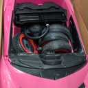 ELEMARA Licensed Lamborghini Ride On Car with Scissor Door,Electric car for Kids with Remote Control,12V Kids Car with Bluetooth,LED Light,MP3 Player and Wide Seat (Pink)