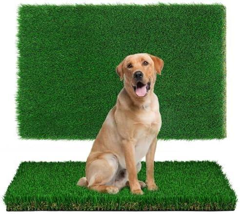 Fake Grass Pee Pad for Dogs -23.6*31.5inch , Artificial Grass, Dog Puppy Potty Training GrassPatio Grass Rugs IndoorOutdoor, Garden Lawn Decoration (19.7*24.8*1.55inch)