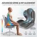 Memory Foam Seat Cushion with Lumbar Support, Ergonomic L-Shaped Car & Office Chair Cushion for Long Sitting, Orthopedic Coccyx Pillow for Sciatica & Back Pain Relief for Truck Drivers, Gaming & Home, Medium