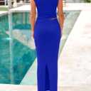 PRETTYGARDEN Skirt Sets Women 2 Piece Outfits Summer 2025 One Shoulder Sexy Ruched Bodycon Maxi Long Skirts (Large, Royal Blue)