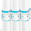 5 x Membrane Solutions 10 Micron 10" x 2.5" Sediment Water Filter Replacement Cartridge for Water Filter 10 x 2.5 inch Whole House Water System, Compatible with GE FXUSC, AP110, WHKF-GD05-6 Pack