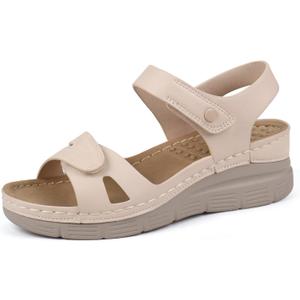 Ortho + Rest Women Arch Support Walking Sandals Comfortable Orthotic Sandals (8, Beige)