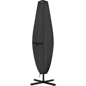 ULTCOVER Patio Parasol 600D Waterproof Clear Top Outdoor Umbrella Cover - Fits Solar Umbrella 8-11 Feet, Black