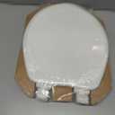 Mayfair Linden Slow Close Toilet Seat, Non Slip Heavy Duty Wood, Easy Install, Round, White