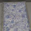 Serving Tray with Handles, Rectangular Plastic Tray 15.75x11.81 Inch, Blue and White Peony Chinese Porcelain Style Decorative Tray for Kitchen, Dining Table, Vanity, Office & Home