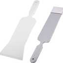 2PCS Long Handle Window Tint Tools, Bulldozer Squeegee & Scrubber Paddle Squeegee Tool Set for Car Front Rear Windows Cleaning, Glass Vinyl Wrap Snow Frost Ice Removal Tool (Grey+White)