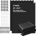 2 PCS Extra Large Sound Dampening Blanket,96"x 80" Sound Absorbing Studio Blanket Panel with Grommets for Wall Hanging,Noise Cancelling Studio Acoustic Curtain/Light Blocker/Soundproof Moving Blanket